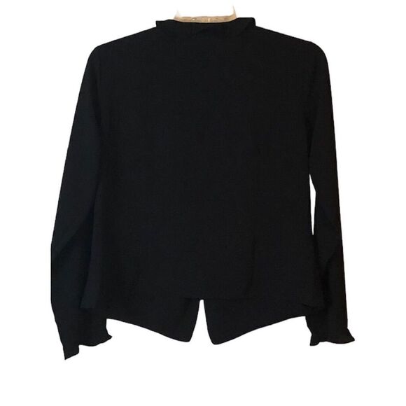 Laura Scott Black Ruffled Blouse 14 - Picture 2 of 10